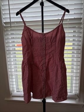 Princess Polly Red Gingham Babydoll Mini Dress Size US 10